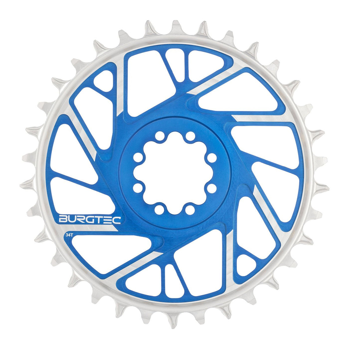 Burgtec Chainring - 34t - 3mm Offset - 8 Bolt - Blue - The Lost Co. - Burgtec - 13184 - 724901936946 -