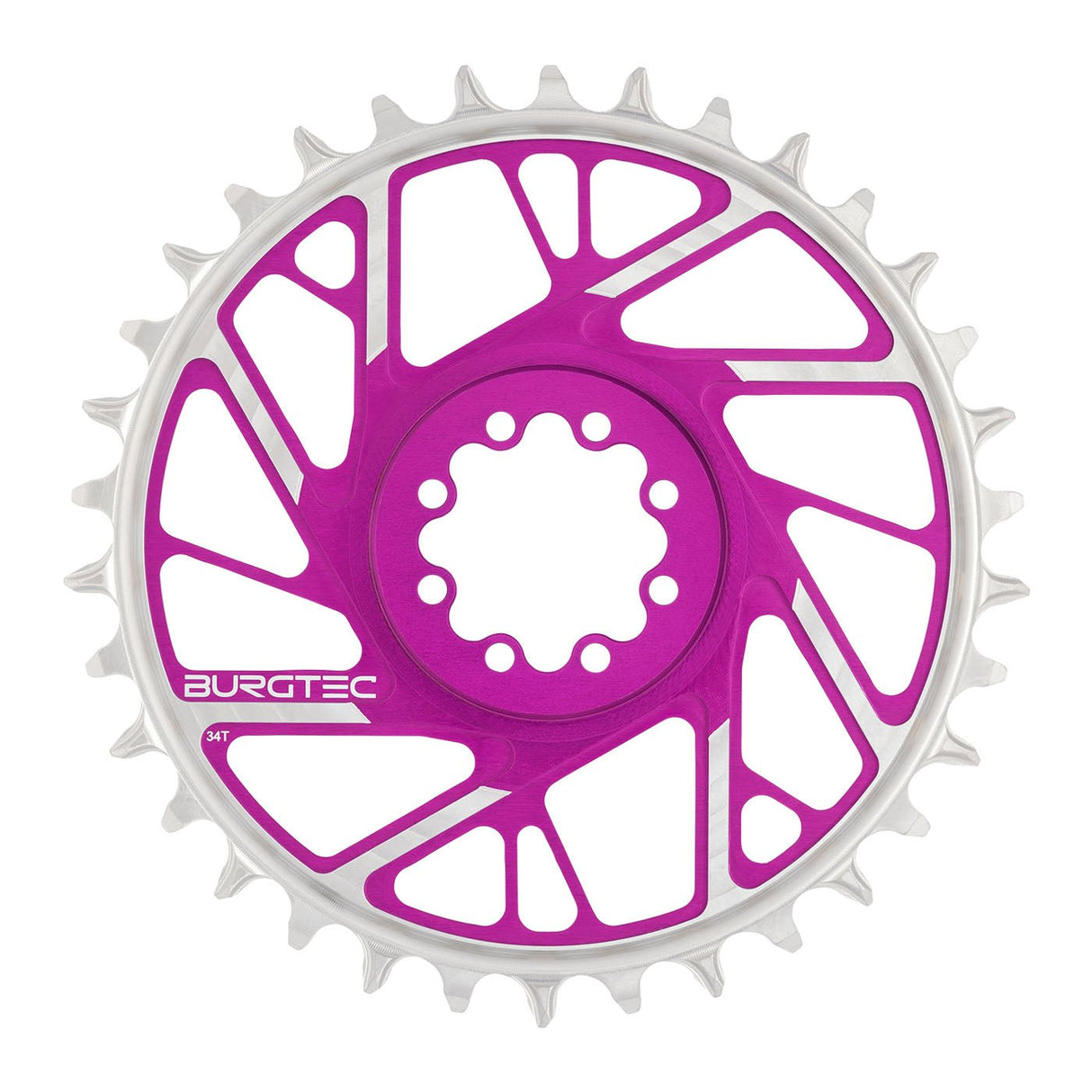 Burgtec Chainring - 34t - 3mm Offset - 8 Bolt - Purple - The Lost Co. - Burgtec - 13189 - 724901936984 -