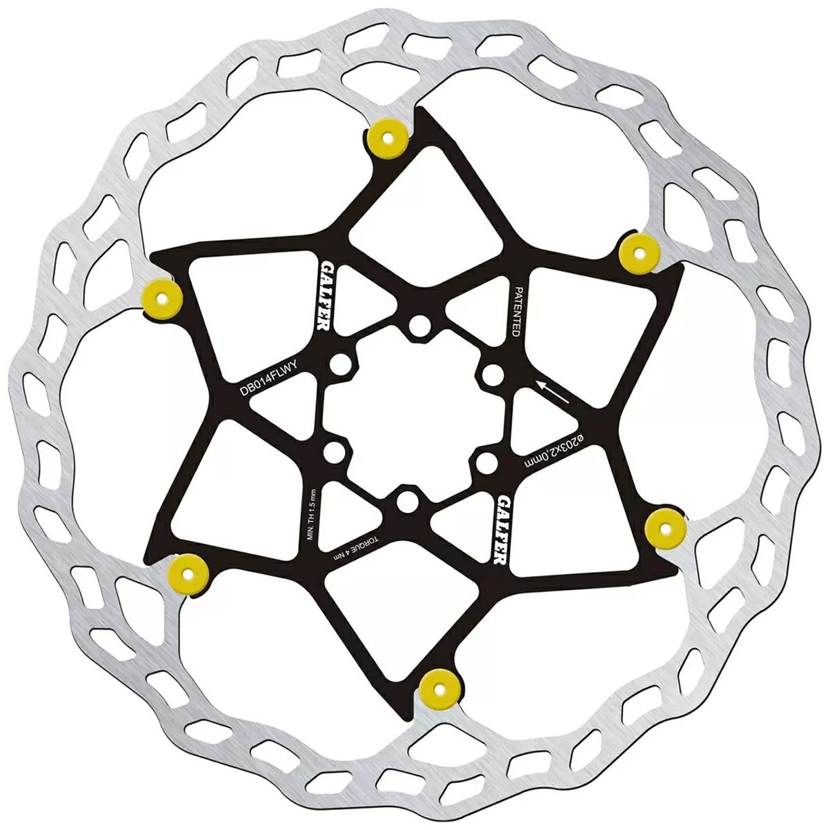 Galfer 203mm Rotor - 6 - Bolt - 2.0mm Thick - Floating Wave - Gold - The Lost Co. - Galfer - DB014FLWY - 8400170130965 -