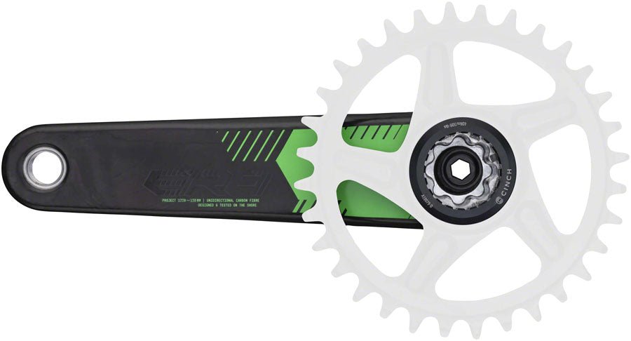 RaceFace ERA Carbon Crankset - 170mm Length - CINCH Interface - 136mm Spindle - Green - The Lost Co. - Race Face - CK23ERA136ARM170P802 - 821973462301 -