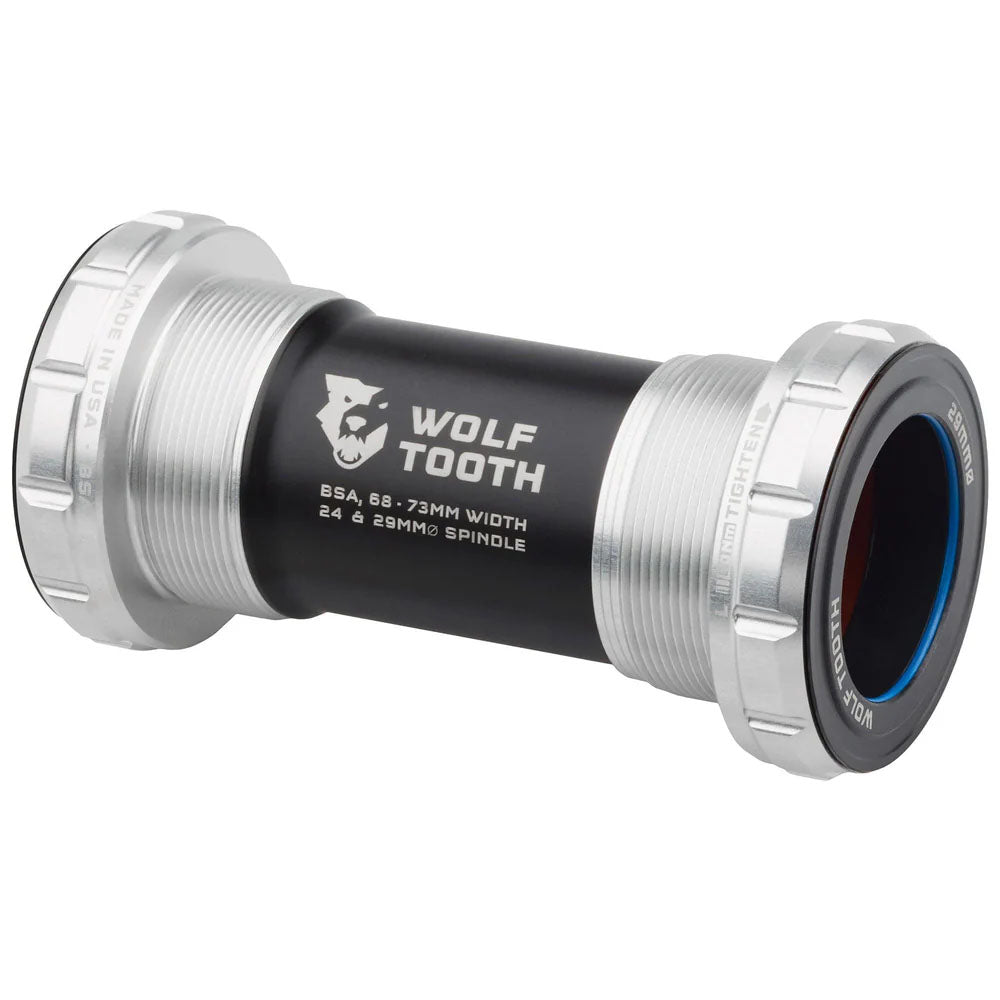Wolf Tooth Bottom Bracket - BSA 68/73mm - 29mm Spindle - Raw Silver - The Lost Co. - Wolf Tooth - WBB - BSA - 29 - RSIL - 810159401333 -