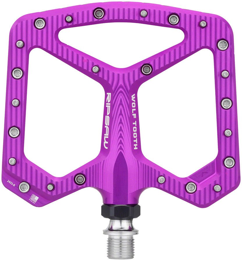 Wolf Tooth Ripsaw Aluminum Pedals - Ultraviolet Purple - The Lost Co. - Wolf Tooth - PDL - RS - PRP - 812719029261 -