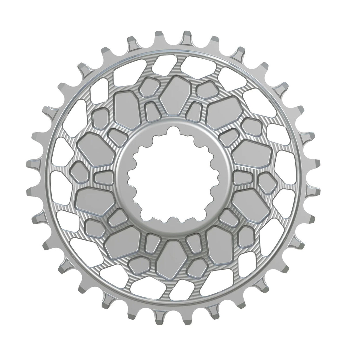 Works Components GEO Chainring - 30t - SRAM 3 - Bolt - 3mm Offset - Silver - The Lost Co. - Works Components - WCGEOSGXP-R-30-SILVE - 5061010650772 -