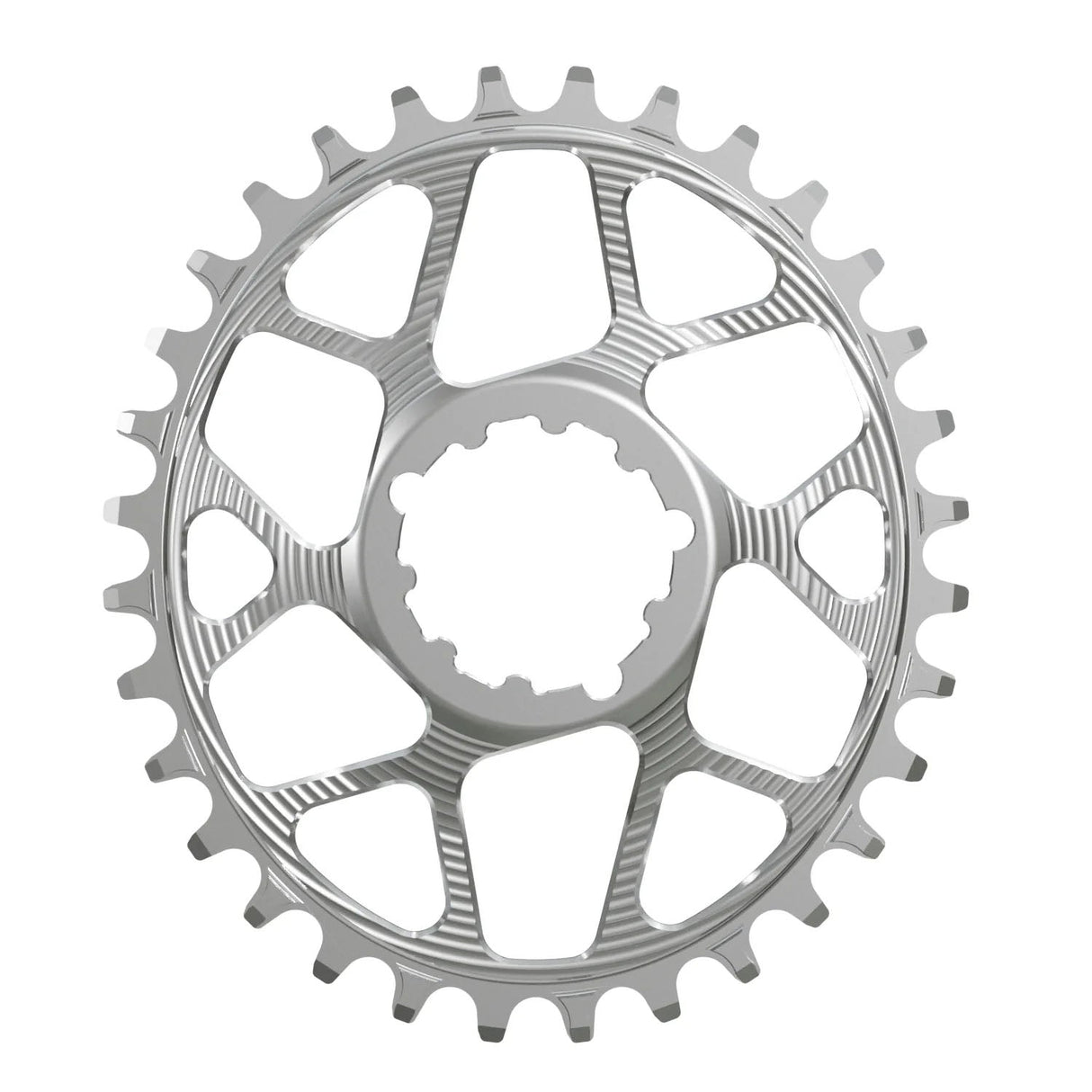 Works Components Oval Chainring - 34t - SRAM 3 - Bolt - 3mm Offset - Silver - The Lost Co. - Works Components - WCSGXPB-O-34-SILVER - 5060894515122 -