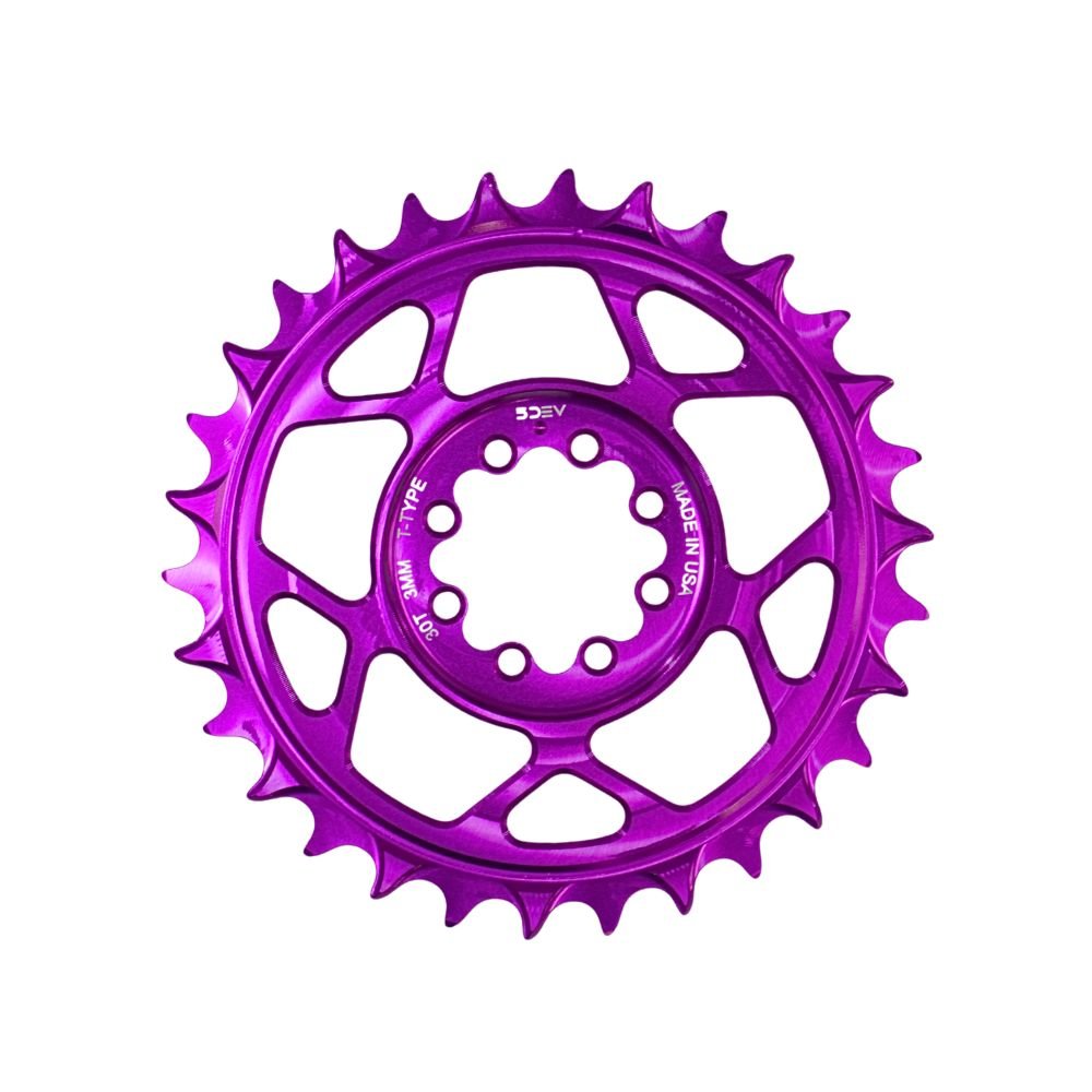 5DEV Chainring - T-Type SRAM 8-Bolt Chainring - 3mm Offset - 32T - Purple - The Lost Co. - 5Dev - B-FD2397 - 850058721224 - -