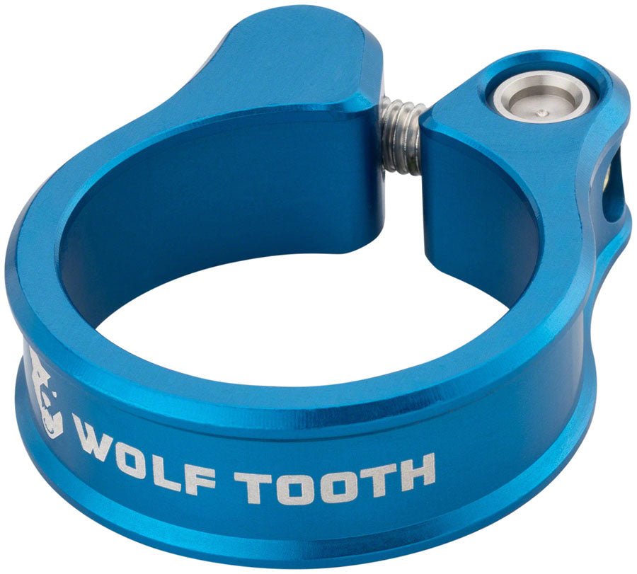 Wolf Tooth Seatpost Clamp - 28.6mm Blue - The Lost Co. - Wolf Tooth - ST1746 - 810006802825 - -