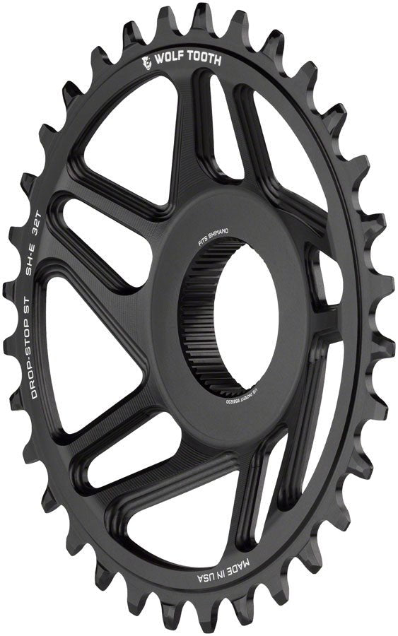 Wolf Tooth Shimano EP-8 Direct Mount Chainring - Drop-Stop ST - 32T - Black - The Lost Co. - Wolf Tooth - CR3622 - 810006808506 - -