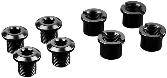 absoluteBLACK Chainring Bolt Set - Long Bolts and Nuts Set of 4 Black - The Lost Co. - Absolute Black - BOLT4L - 5110846001781 - 
