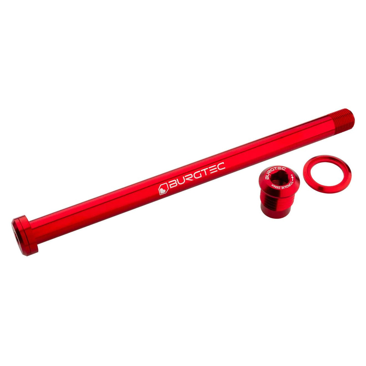 Burgtec Rear Axle - 180mm x 12mm 1.00mm Pitch - Race Red - The Lost Co. - Burgtec - 10162 - 764283661869 - 