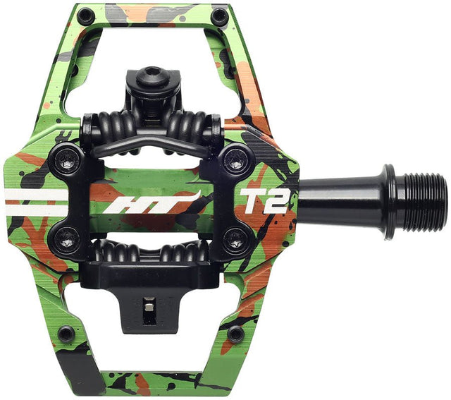 HT Components T2 Pedals - Green Camo - The Lost Co. - HT Components - 102001T2XXXXBS02G1X1 - 4711126206783 - 