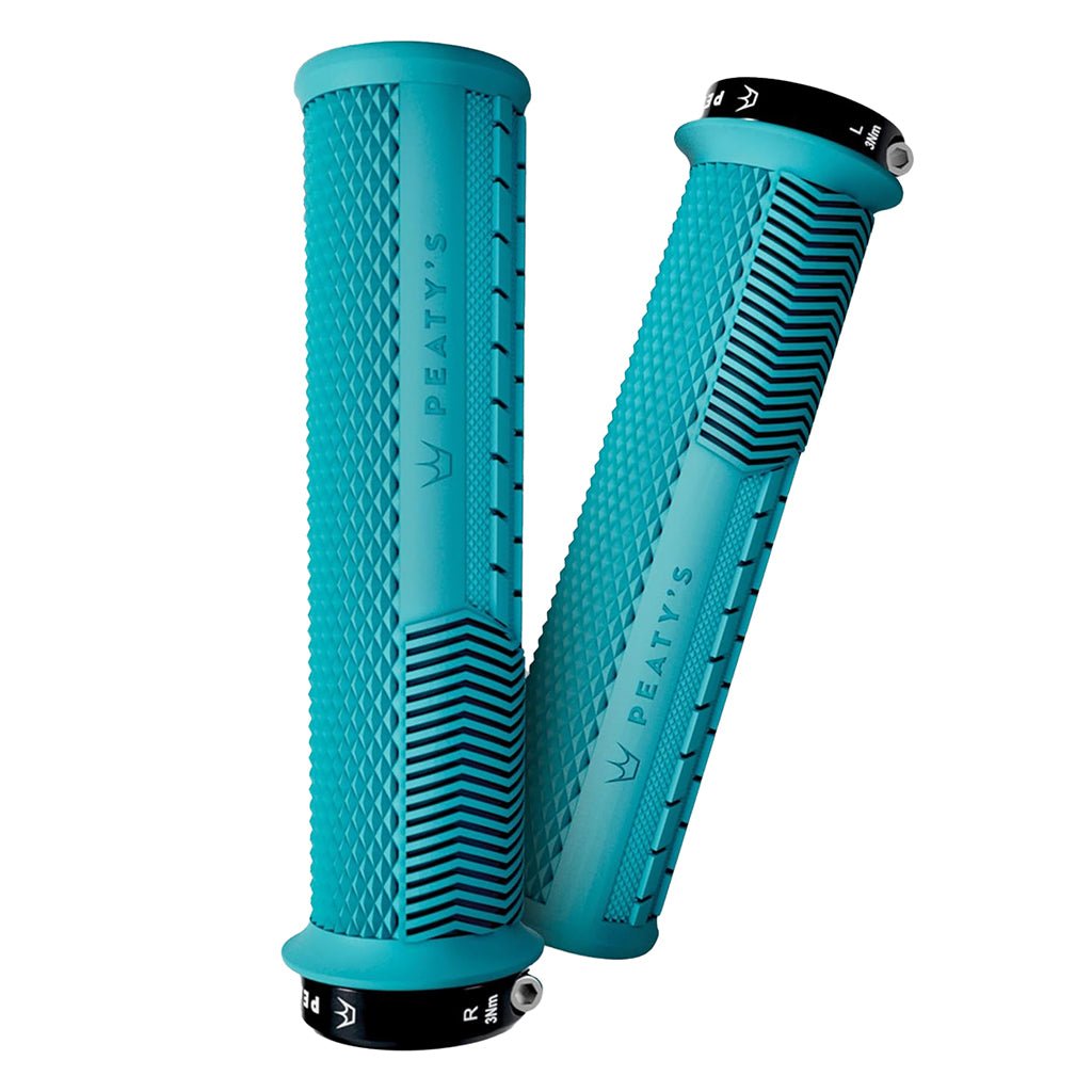 Peaty's Race Control Knurl Thick Lock - On Grips - Turquoise - The Lost Co. - Peaty's - PGM - KNL - THK - TRQ - 20 - 5060541588028 - 