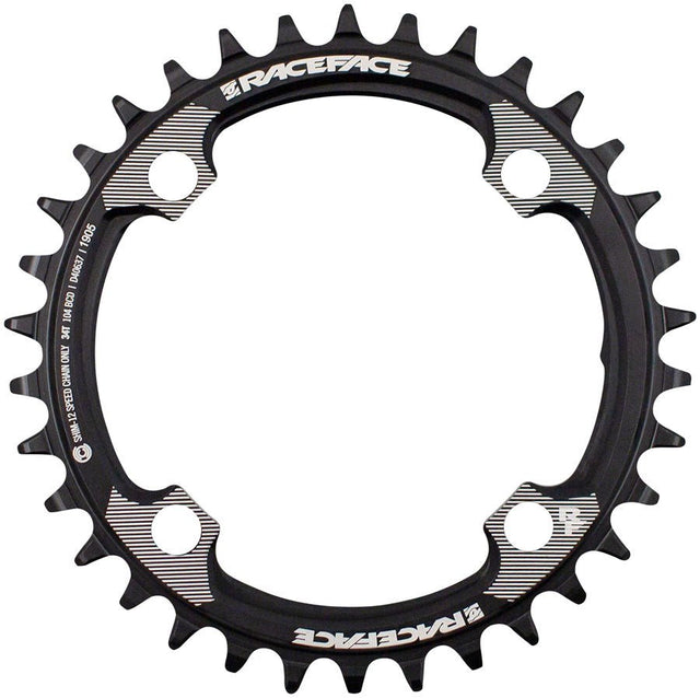 RaceFace Hyperglide+ Chainring - 34t - 104 BCD - The Lost Co. - RaceFace - RNW104X34TSHI12BLK - 821973359779 - 