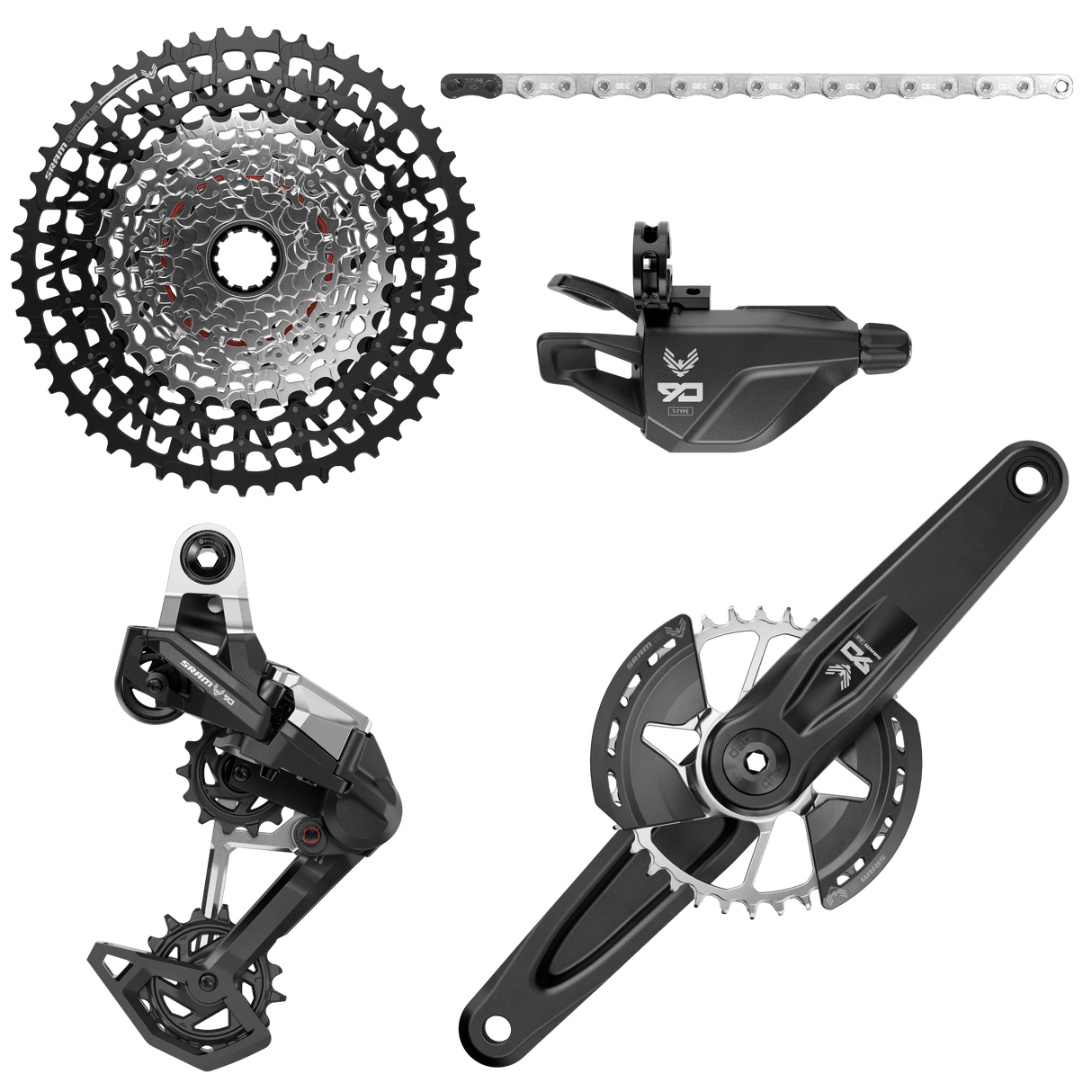 SRAM Eagle 90 T - Type Transmission Groupset - 175mm - The Lost Co. - SRAM - 00.7918.335.002 - 710845911002 - 