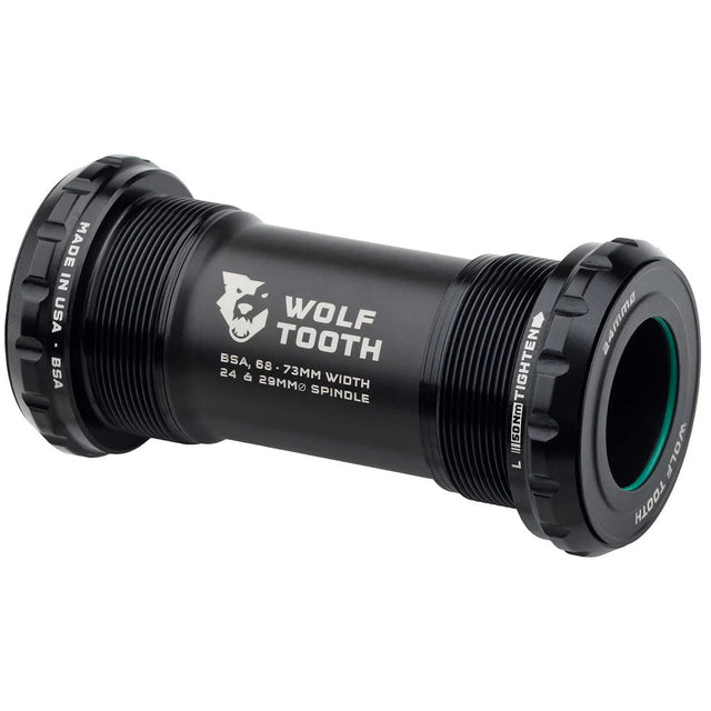 Wolf Tooth Bottom Bracket - BSA 68/73mm - 24mm Spindle - Black - The Lost Co. - Wolf Tooth - WBB - BSA - 24 - BLK - 810159401265 - 