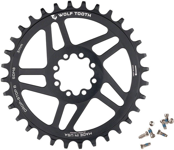 Wolf Tooth Round Chainring - 34t - SRAM 8-Bolt Direct Mount - Drop