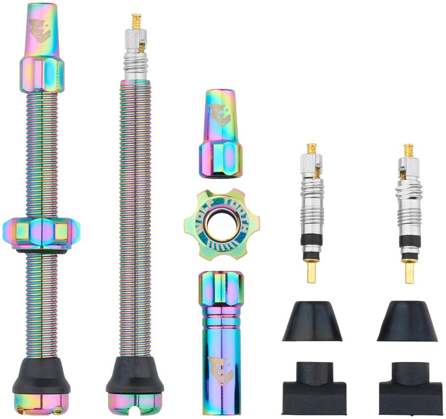 Wolf Tooth Tubeless Valve Stem Kit - 60mm Length - Rainbow - The Lost Co. - Wolf Tooth Components - TLV - KIT60 - RBW - 812719029216 - 