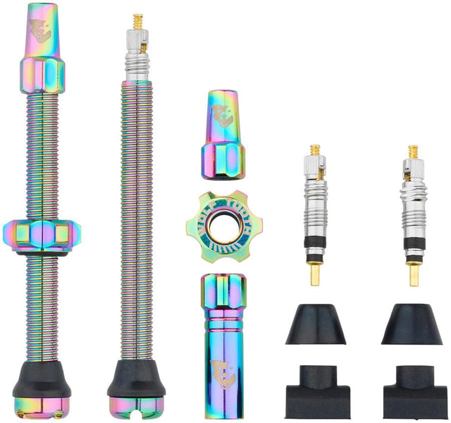 Wolf Tooth Tubeless Valve Stem Kit - 60mm Length - Rainbow - The Lost Co. - Wolf Tooth Components - TLV - KIT60 - RBW - 812719029216 - 