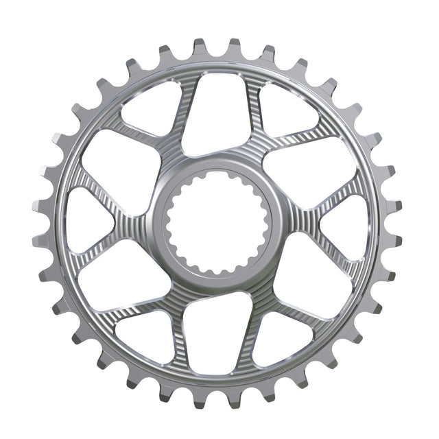 Works Components Round Chainring - 34t - Shimano DM - 3mm Offset - Silver - The Lost Co. - Works Components - WCSHM-R-34-SILVER - 5060894516327 - 