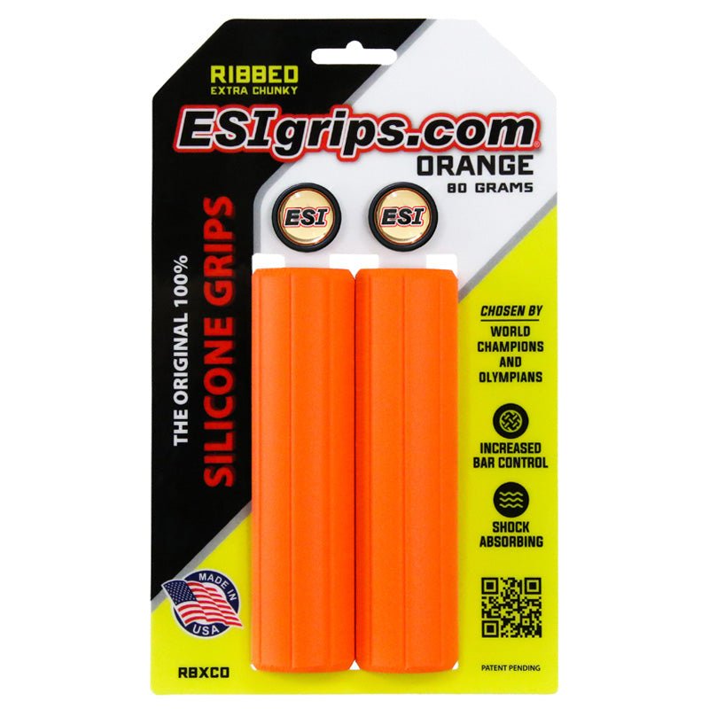 ESI MTB Ribbed Extra Chunky Silicone Grips - Orange - The Lost Co. - ESI - B-EG5007 - 818113020705 - -