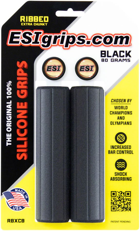 ESI Ribbed Extra Chunky Grips - Black - The Lost Co. - ESI - J310397 - 818113020699 - -