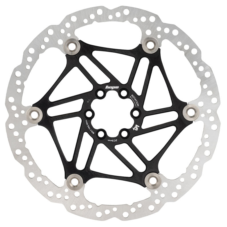 Hope V4 Vented Disc Rotor - 6-Bolt - 203mm - Black - The Lost Co. - Hope - HBSP4342036VN - 5056454911480 - -
