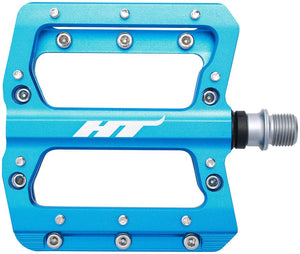 HT Components AN14A Nano Platform Pedals Body: Aluminum Spindle: Cr-Mo 9/16 Blue Pair - The Lost Co. - HT Components - PD4922 - 4715872480091 - -