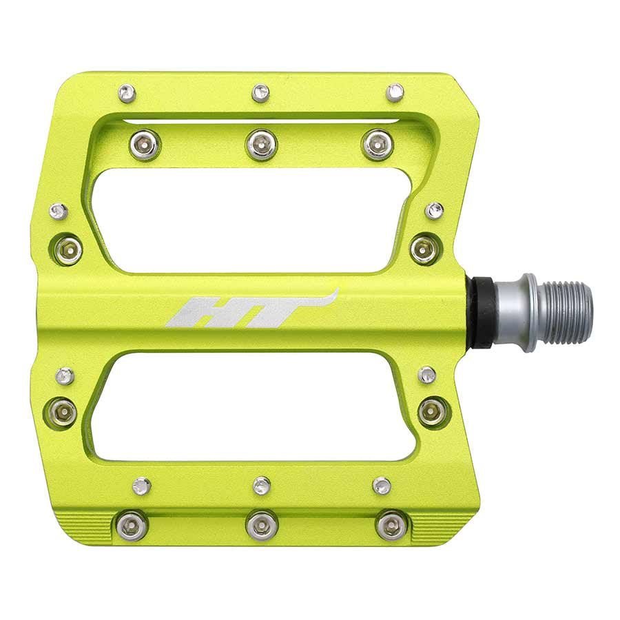 HT Components AN14A Nano Platform Pedals Body: Aluminum Spindle: Cr-Mo 9/16 Green Pair - The Lost Co. - HT Components - PD4924 - 4715872480114 - -