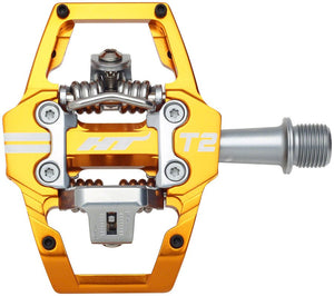 HT Components T2 Pedals - Dual Sided Clipless Platform Aluminum 9/16" Orange - The Lost Co. - HT Components - H451066-02 - 4711126208947 - -