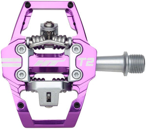 HT Components T2 Pedals - Dual Sided Clipless Platform Aluminum 9/16" Purple - The Lost Co. - HT Components - PD1416 - 4711126208923 - -
