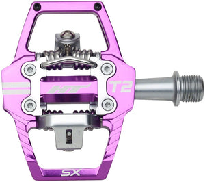 HT Components T2-SX Pedals - Dual Sided Clipless Platform Aluminum 9/16" Purple - The Lost Co. - HT Components - PD1424 - 4711126209173 - -
