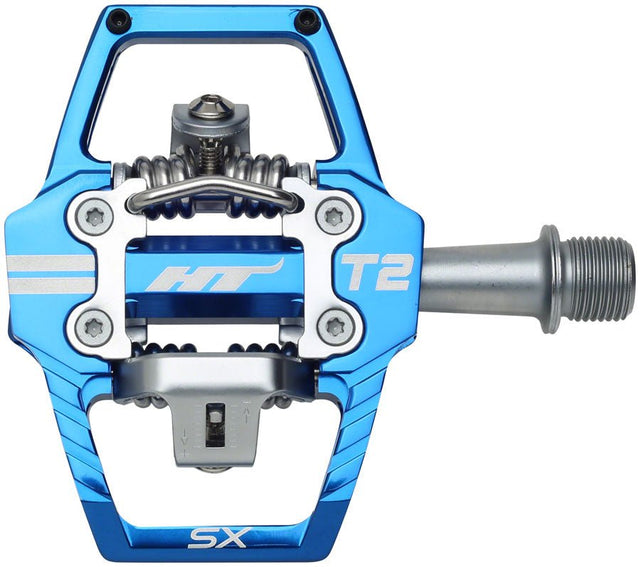 HT Components T2-SX Pedals - Dual Sided Clipless Platform Aluminum 9/16" Royal Blue - The Lost Co. - HT Components - H451067-03 - 4711126209241 - -