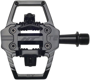 HT Components T2-SX Pedals - Dual Sided Clipless Platform Aluminum 9/16" Stealth BLK - The Lost Co. - HT Components - H451067-04 - 4711126209142 - -