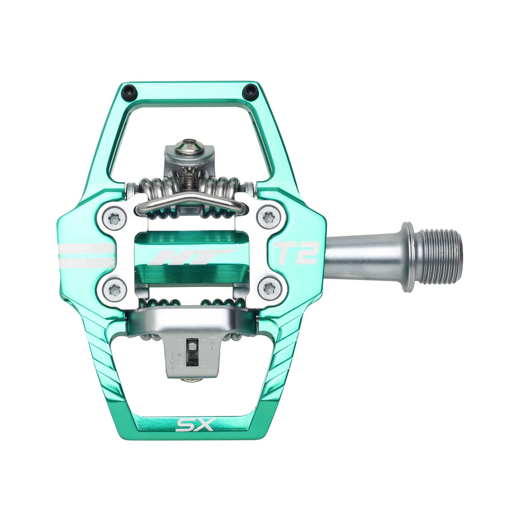 HT Pedals T2-SX Clipless Platform Pedals CrMo - Turquoise - The Lost Co. - HT Components - B-HX1104 - 4711126209258 - -