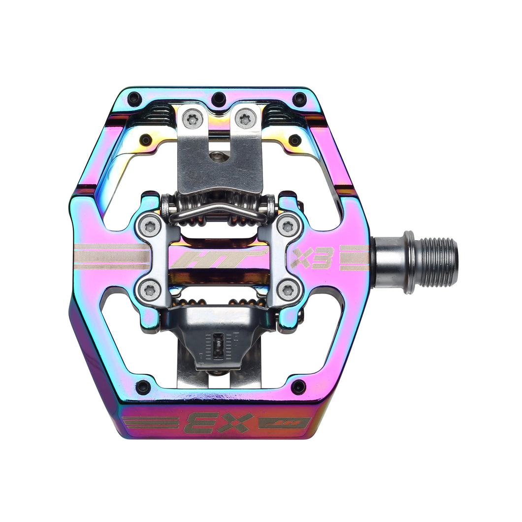 HT Pedals X3 Clipless Platform Pedals CrMo - Oil Slick - The Lost Co. - HT Components - B-HX1200 - 4711126208770 - -