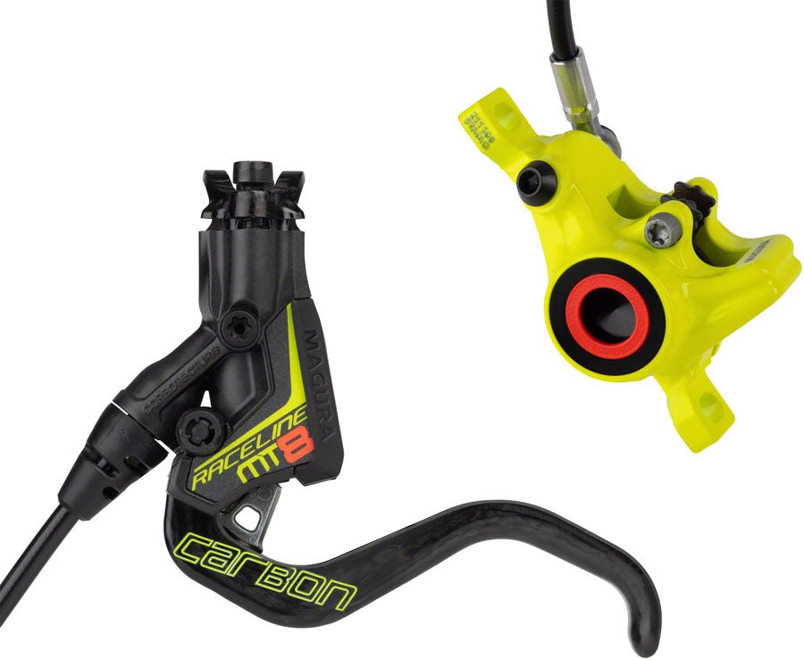 Magura MT8 Raceline Disc Brake Lever - Front Rear Hydraulic Post Mount BLK/Neon YLW - The Lost Co. - Magura - B-MU6119 - 4055184022351 - -