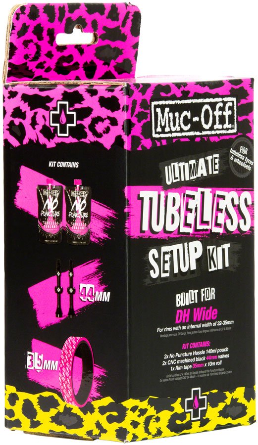 Muc-Off Ultimate Tubeless Kit - DH/Plus - 35mm Width Tape - 44mm Valve Length - The Lost Co. - Muc-Off - RS3009 - 5037835204865 - -
