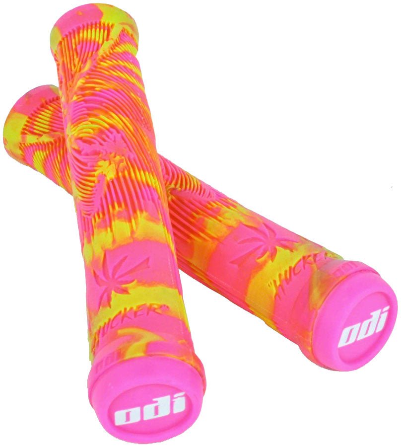 ODI Hucker Grips - Limited Edition Pink/Yellow Swirl Flangeless - The Lost Co. - ODI - HT0316 - 711484194337 - -