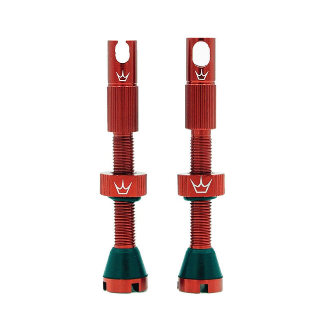 Peatys Alloy Presta Valve Stem Pair - 42mm - Red - The Lost Co. - Peaty's - B-YE2408 - 5060541582415 - -