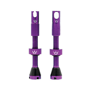 Peatys Alloy Presta Valve Stem Pair - 42mm - Violet - The Lost Co. - Peaty's - B-YE2412 - 5060541582439 - -