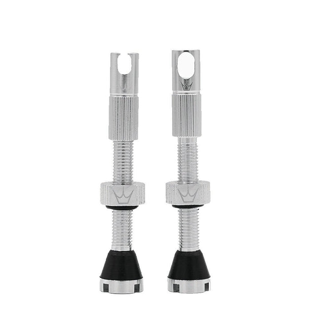 Peatys Alloy Presta Valve Stem Pair - 60mm - Silver - The Lost Co. - Peaty's - B-YE2608 - 5060541582538 - -