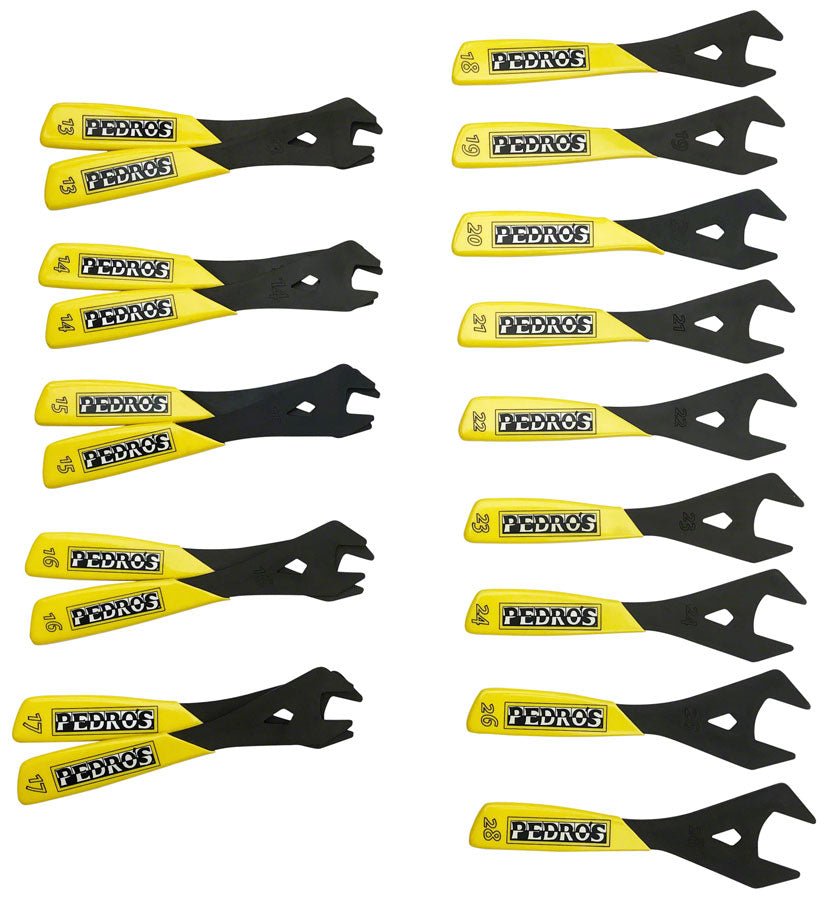 Pedros Cone Wrench Set - (2) each of 13-17 - (1) each of 18-24, 26, 28mm) - The Lost Co. - Pedros - TL3984 - 790983296940 - -