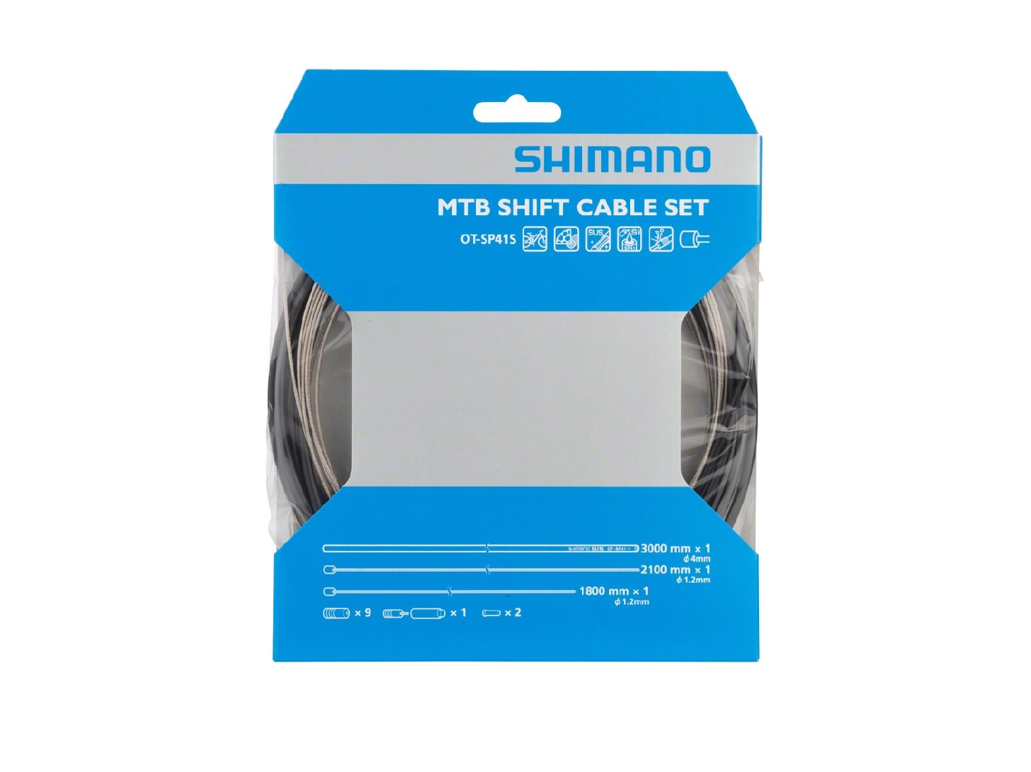 Shimano MTB Stainless Derailleur Cable and Housing Set, Black