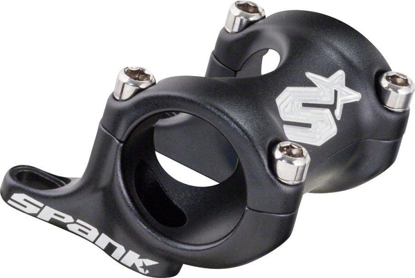 spank sattelstütze Spike Stem - 25mm Length - 31.8mm Clamp Color:Black and Red A chamfered clamp with PEdALED Odyssey Handlebar Bag Dog Grooming