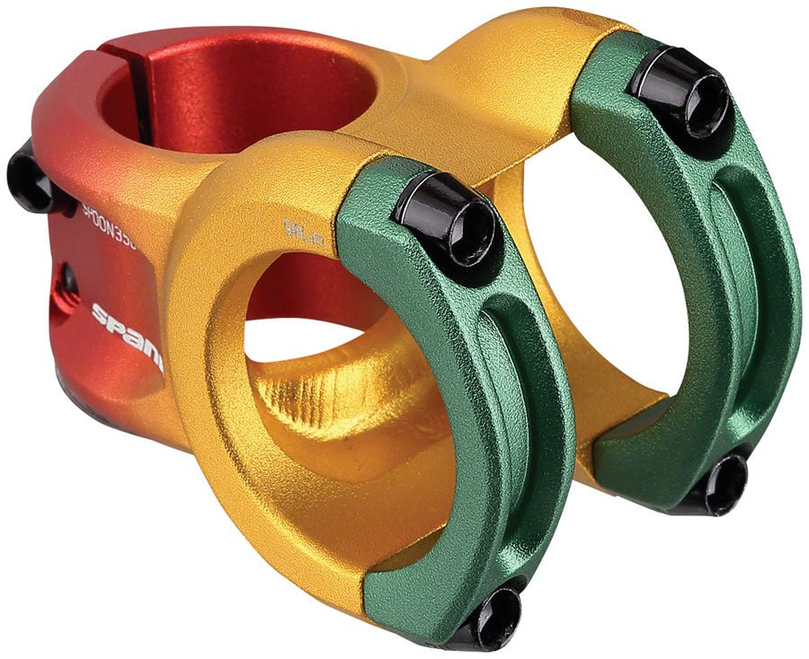 Spank Spoon 318 Stem - 43mm Length - 31.8 Clamp - Rasta - The Lost Co. - Spank - B-SP3655 - 4710155968723 - -