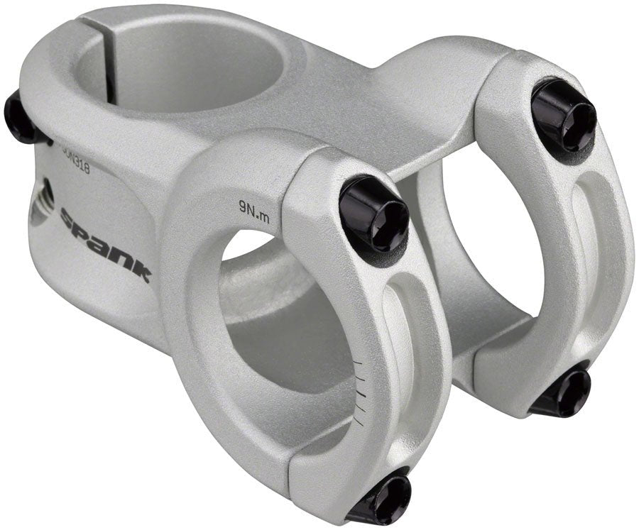 Spank Spoon 318 Mountain Bike Stem – 33mm Length, 31.8mm Clamp, 0° Rise, Black Aluminum