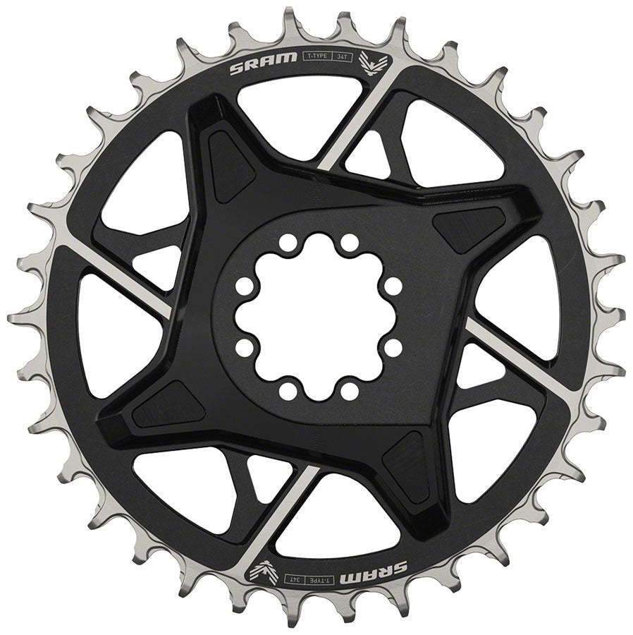 SRAM X0 Eagle T-Type Direct Mount Chainring - 34t, 12-Speed, 8-Bolt Direct Mount, 3mm Offset, Aluminum, Black, D1 - The Lost Co. - SRAM - 11.6218.054.005 - 710845888168 - -