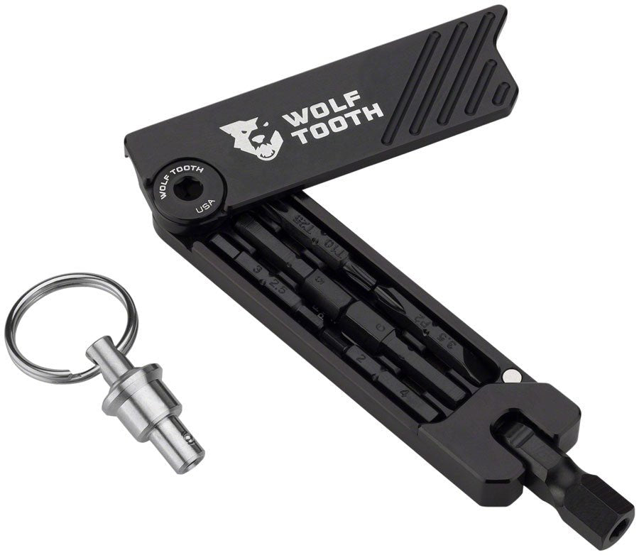 Wolf Tooth 6-Bit Hex Wrench Multi-Tool with Keyring - Black - The Lost Co. - Wolf Tooth - TL0132 - 810006805789 - -