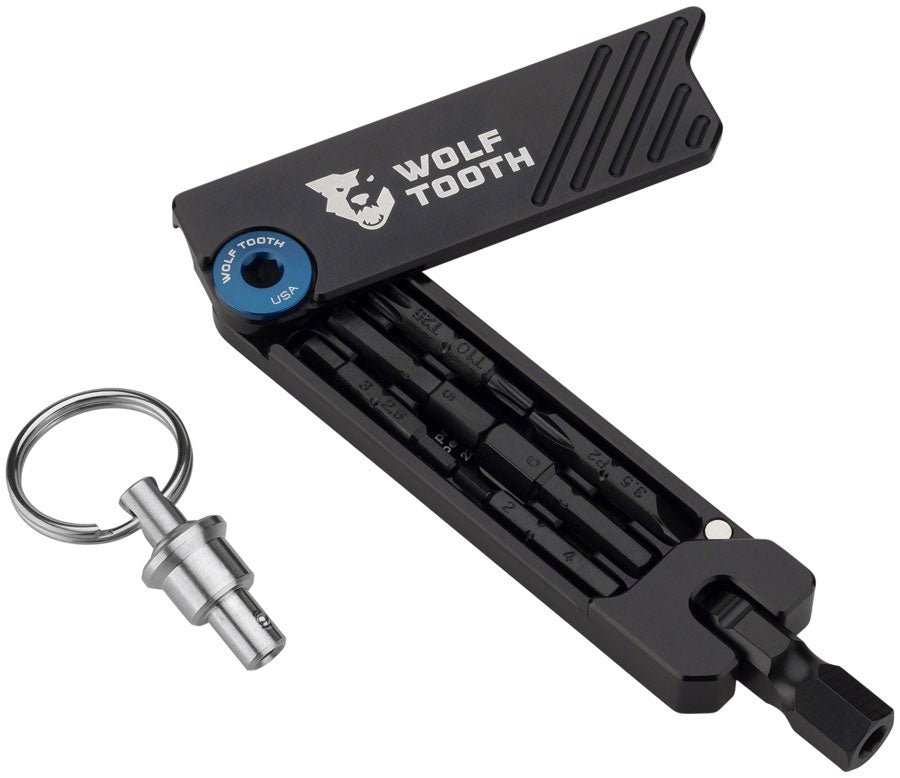 Wolf Tooth 6-Bit Hex Wrench Multi-Tool with Keyring - Blue - The Lost Co. - Wolf Tooth - TL0133 - 810006805802 - -