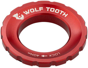 Wolf Tooth CenterLock Rotor Lockring - External Splined Red - The Lost Co. - Wolf Tooth - B-WQ4101 - 810006805604 - -