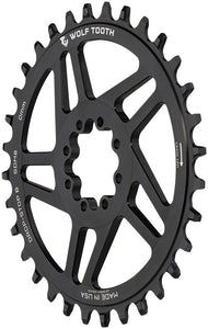 Wolf Tooth Components Chainring - Drop-Stop B - 0mm Offset - SRAM 8-Bolt Direct Mount - 34t - Round - Black - The Lost Co. - Wolf Tooth Components - CH0121 - 810006808957 - -